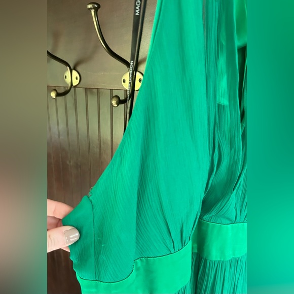 Y2K MAGGY LONDON Babydoll Silk Chiffon Satin Halter Dress Coquette Glam Size 10 - Picture 4 of 15